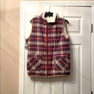 NWT PinkLily Boutique Sherpa Plaid Reversible Vest